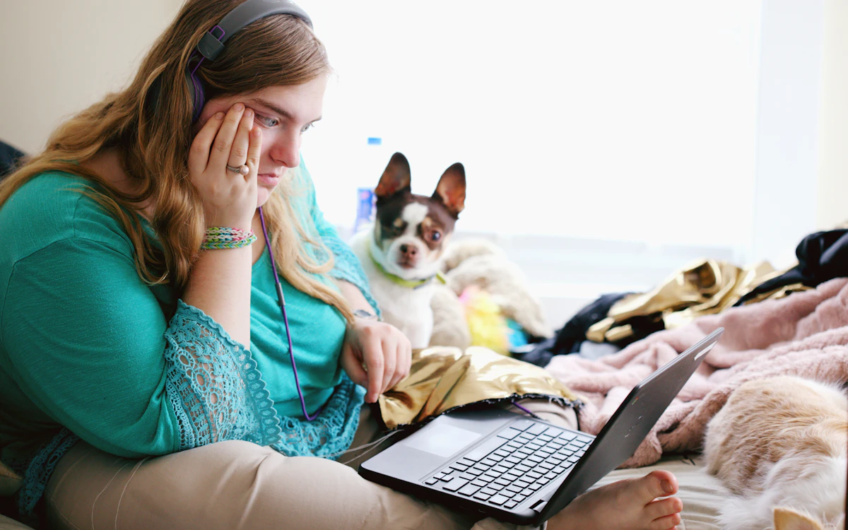 Personne comparant les assurances pour animal sur un ordinateur