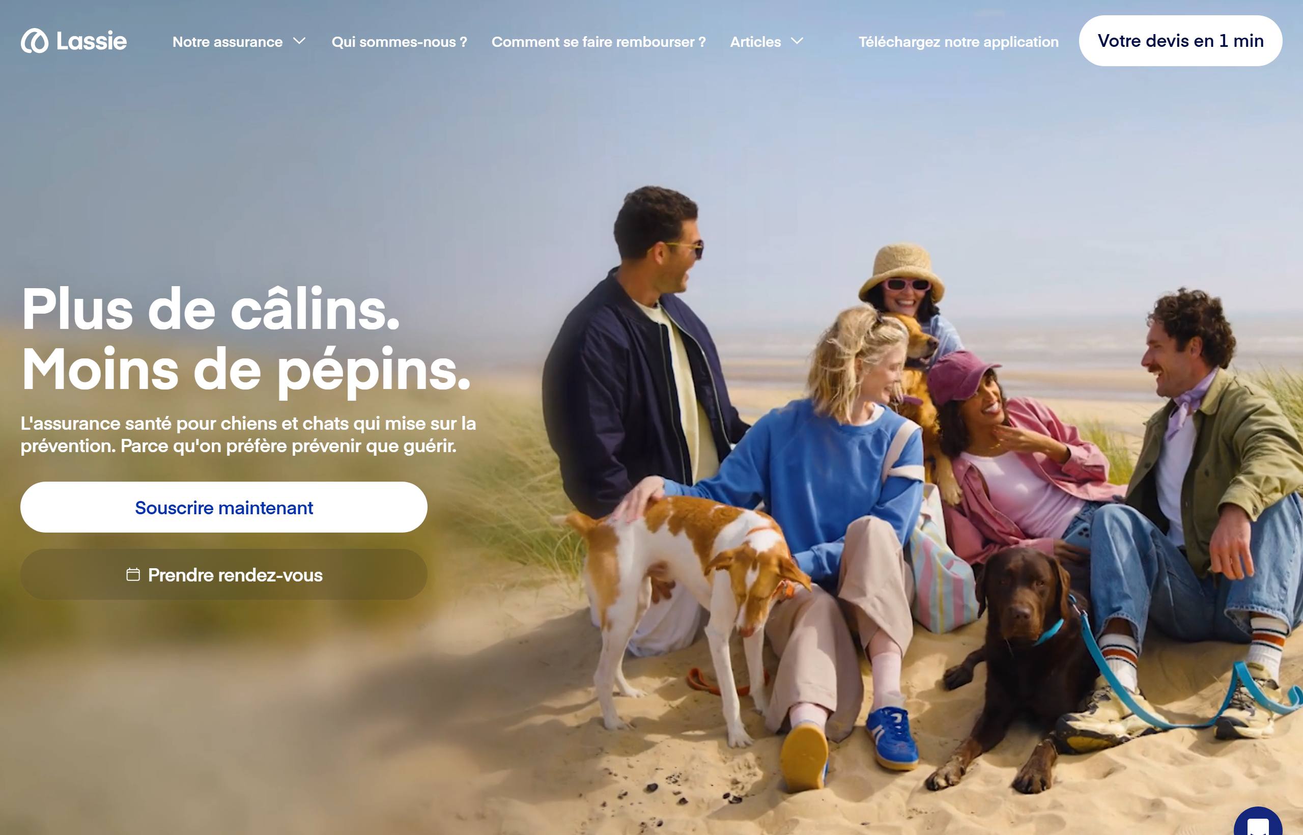 Site officiel de Lassie, assurance animaux