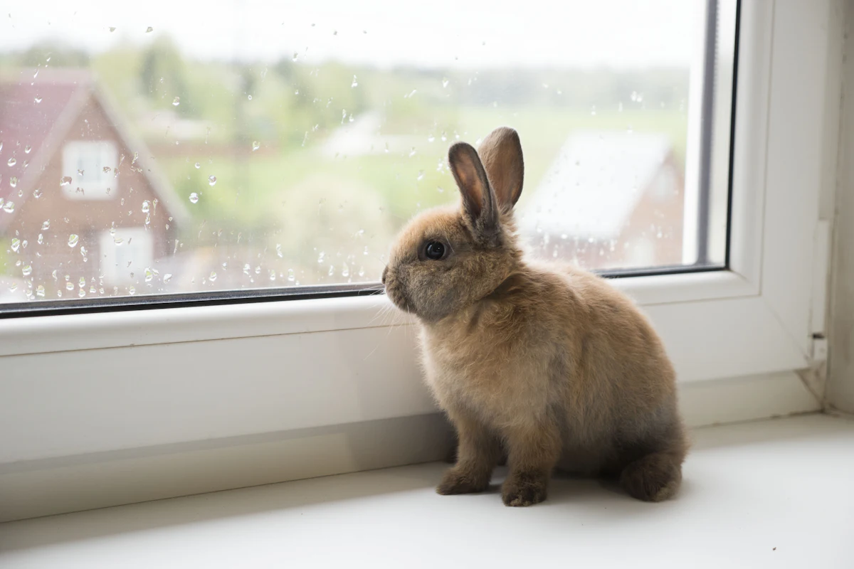 Un lapin de compagnie en bonne santé à la maison